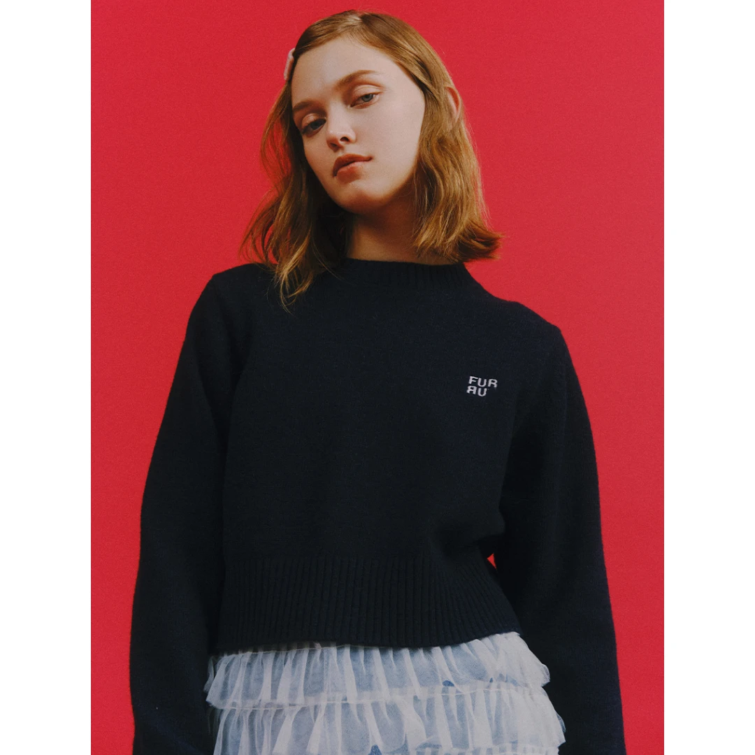 【强哥外贸】 秋冬杂志款 F 经典定番人气款刺绣logo针织衫