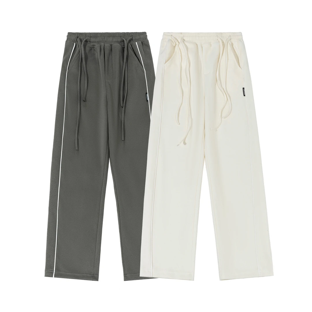 不赖小众直筒抽绳卫裤加厚休闲裤ins男装垂感高街百搭中性宽松裤