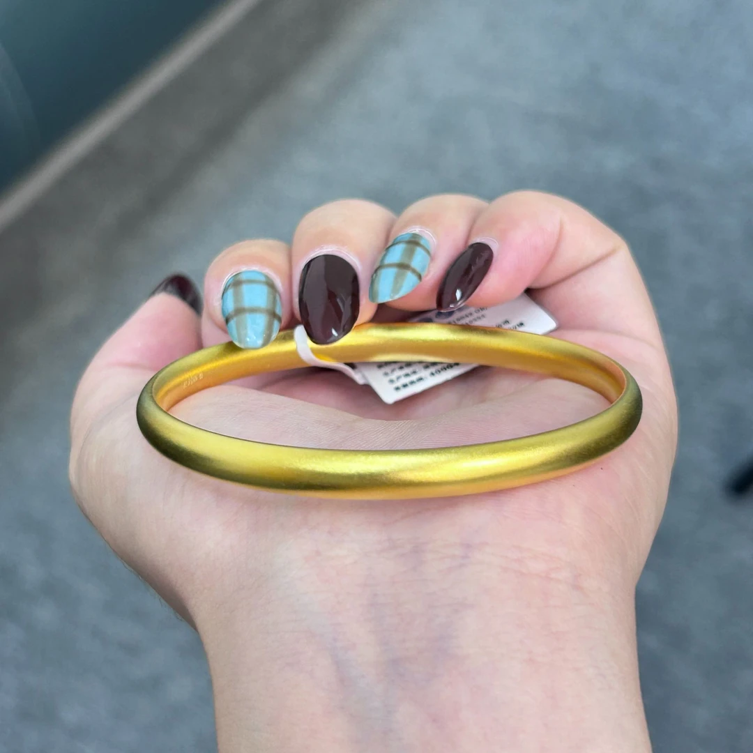 爱一IBelove 足金999 古法泥鳅背黄金手镯经典简约时尚传承