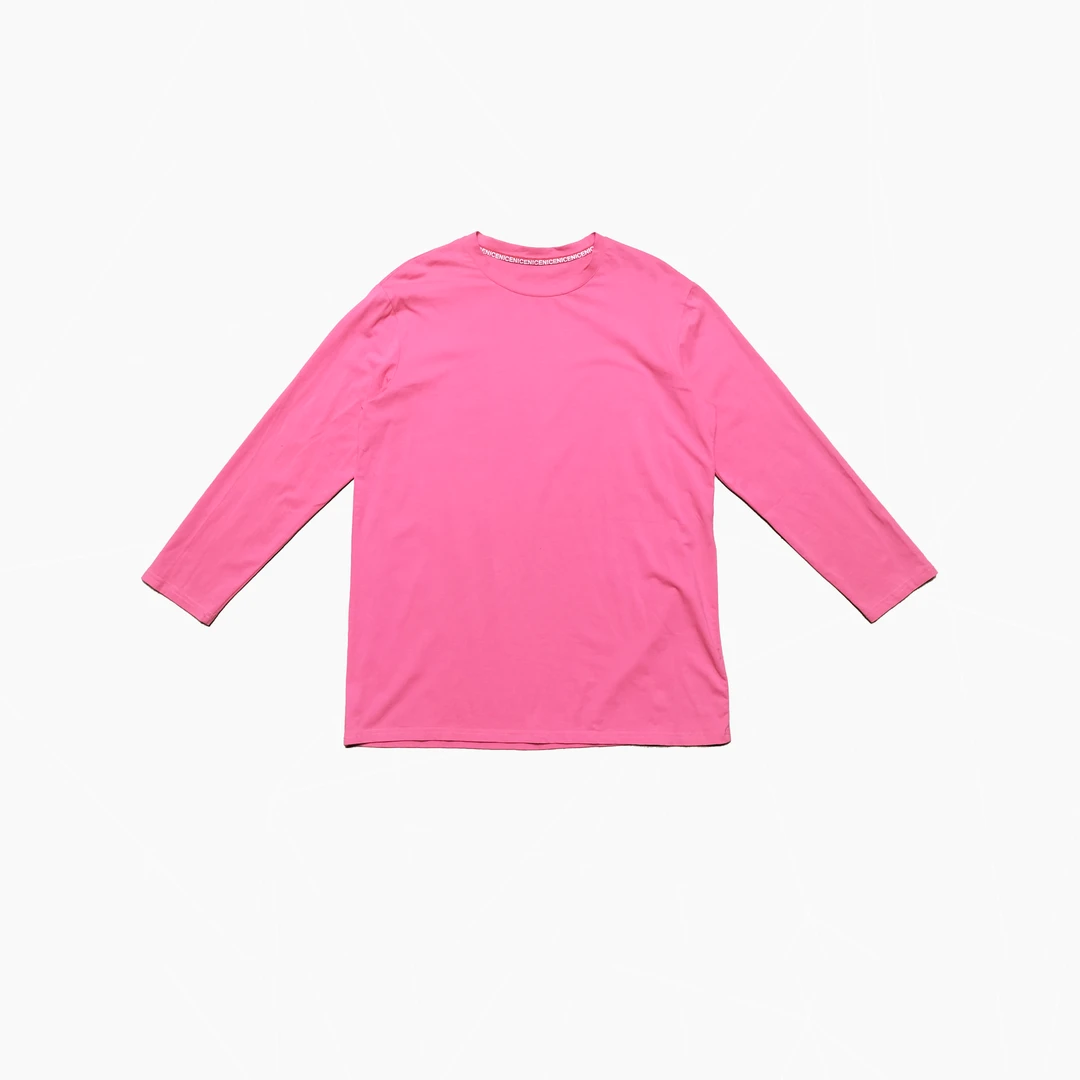 2024夏季时尚宽松休闲百搭纯色长袖T恤4199