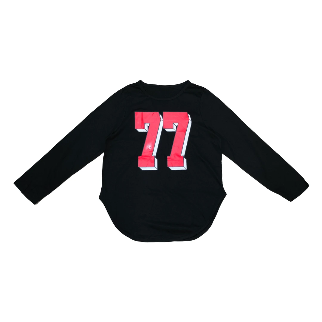 【伊人风尚服饰推荐】2024早秋新款时尚77数字印花长袖T恤5772