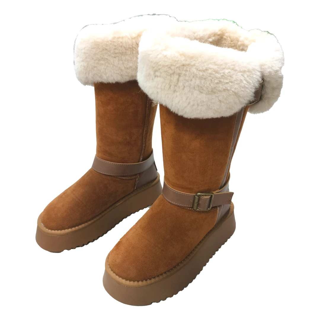 2024秋冬长款加绒时尚舒适雪地中筒靴鞋7454