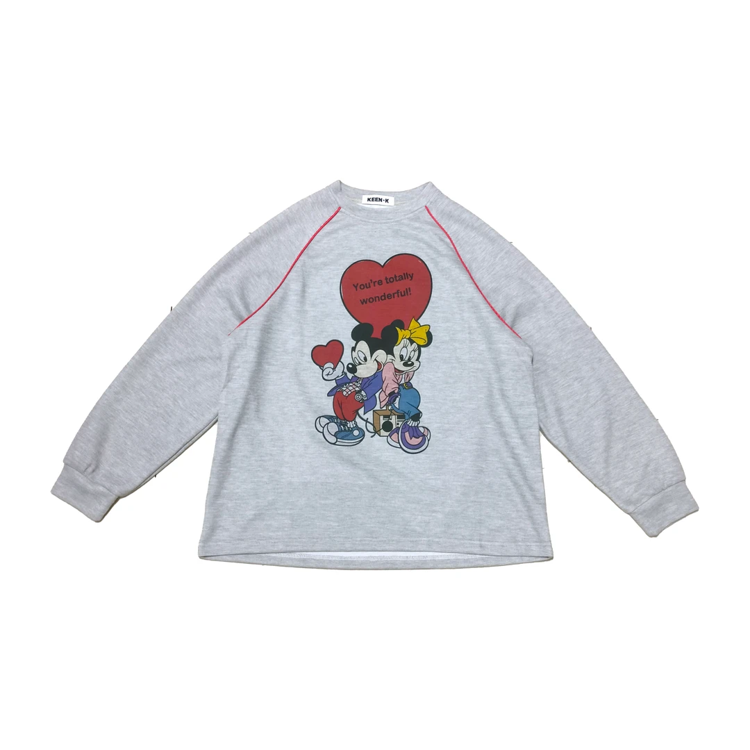 2024年早秋新款休闲潮牌卡通印花圆领卫衣7198