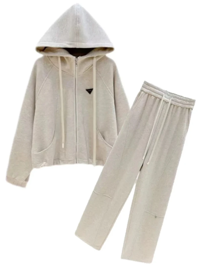 现货库存【WENWEN】原创设计师韩版时尚卫衣套装两件套装简约修身