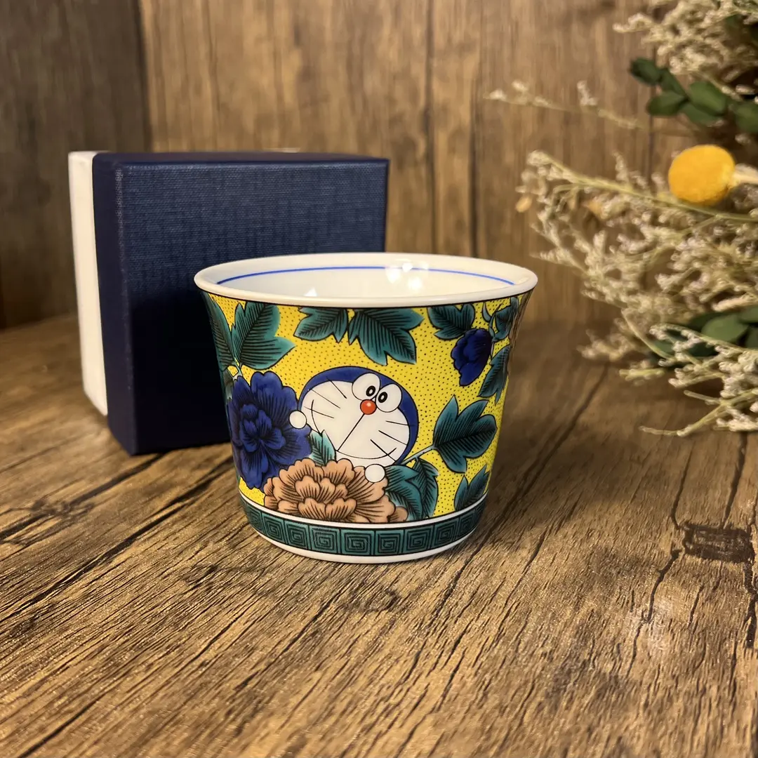 【闪购商品】R212九谷名作哆啦A梦联名黄交芷手绘陶瓷猪口杯