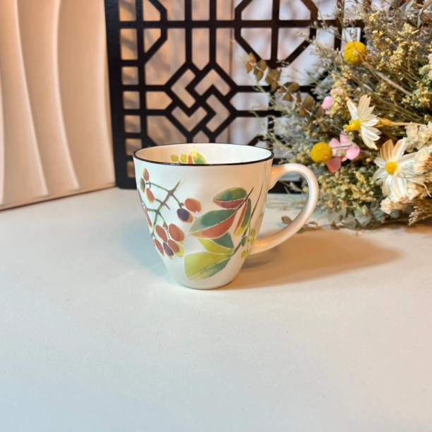 【闪购商品】 Y210九谷伯翠枫叶手绘日式陶瓷马克杯  2827