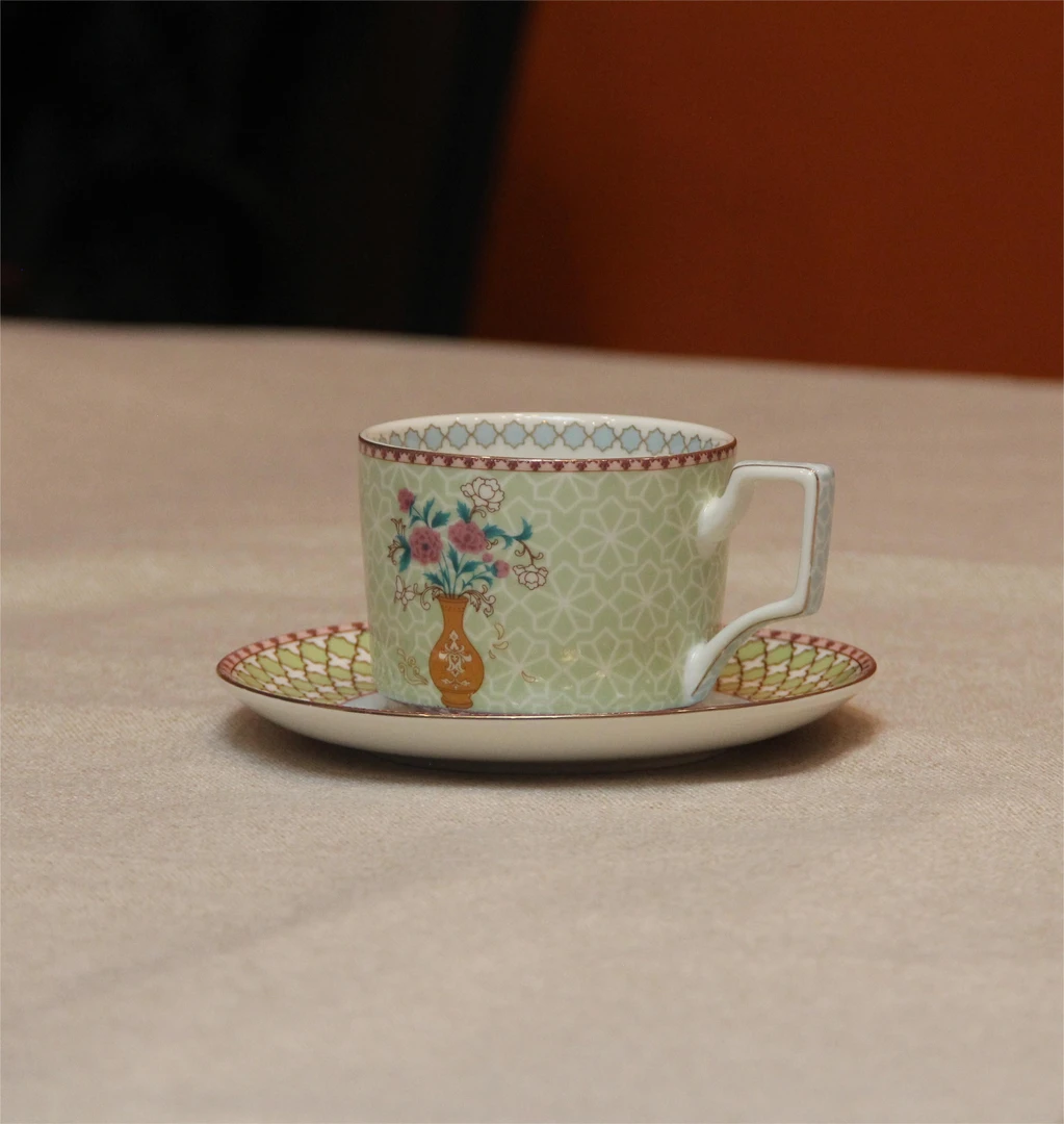 【闪购商品】 W111兰色VANKEYABAO直径8cm精致家用陶瓷咖啡杯  3321
