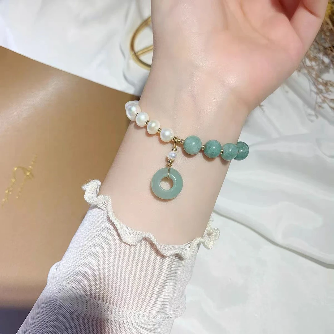 铜合金石英石手链 【小梅专属】手串手工气质轻奢时尚百搭复古小众