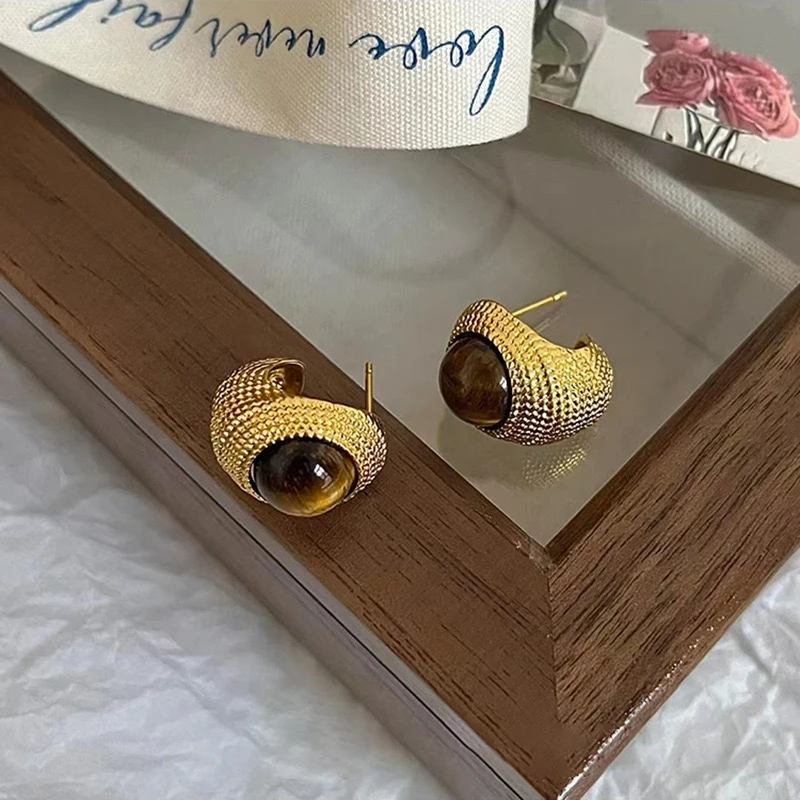 法式复古秋小众设计感高级耳钉明星同款耳环