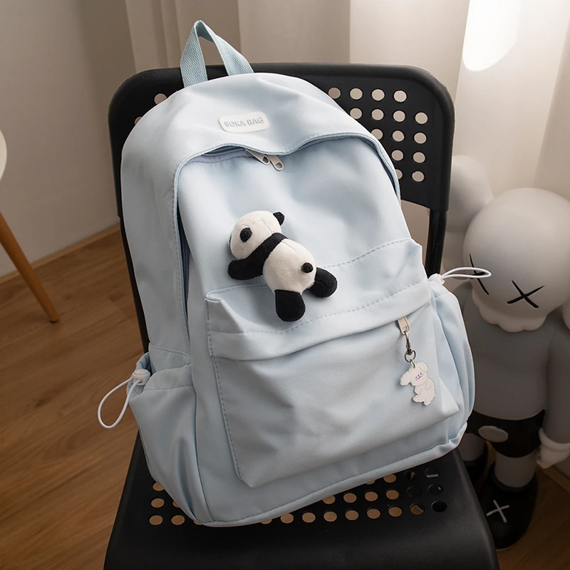 2024新款ins风初中生书包女日系简约百搭高中大学生休闲双肩包男