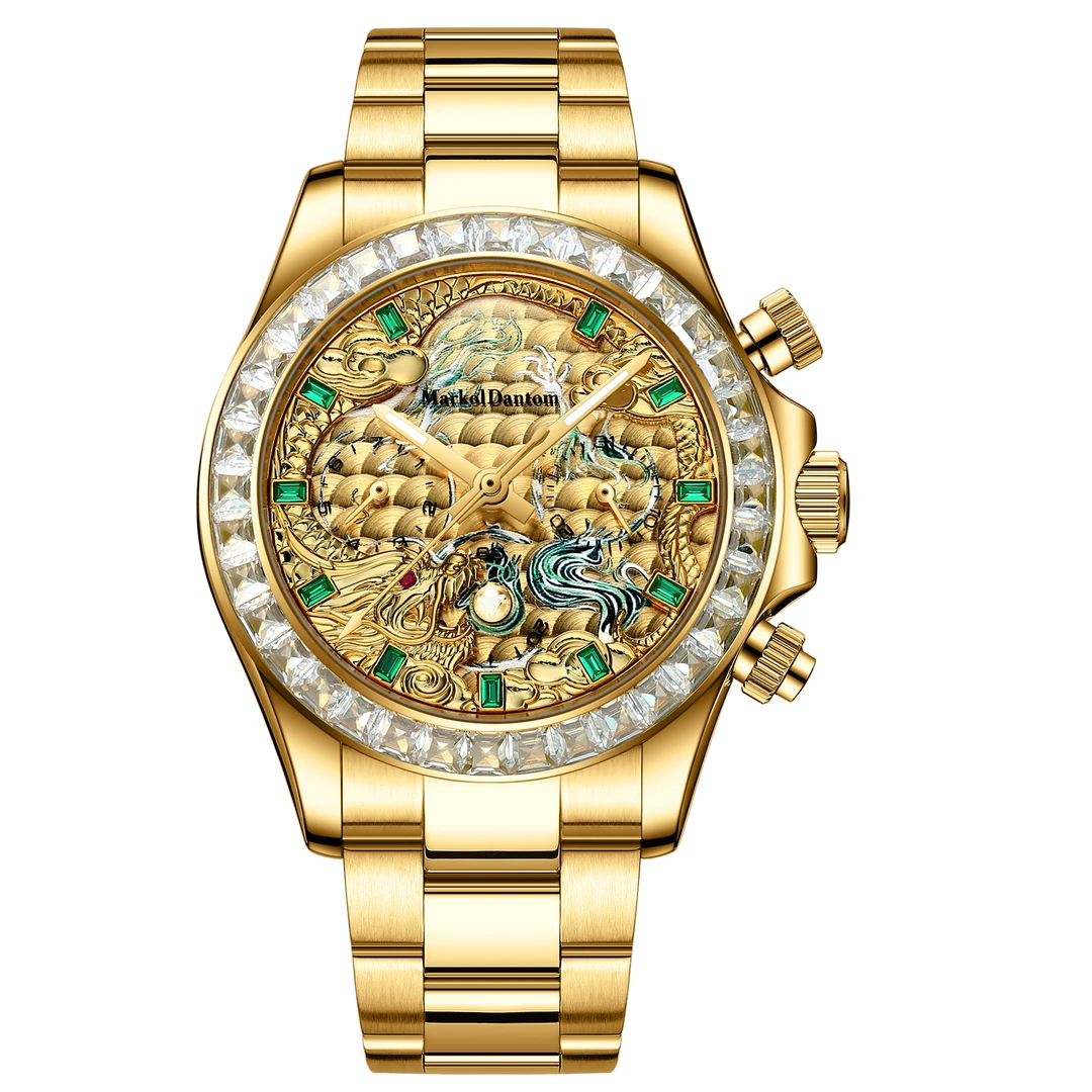 Markol Dantom2024限量金龙镶钻自动机械男士手表8835