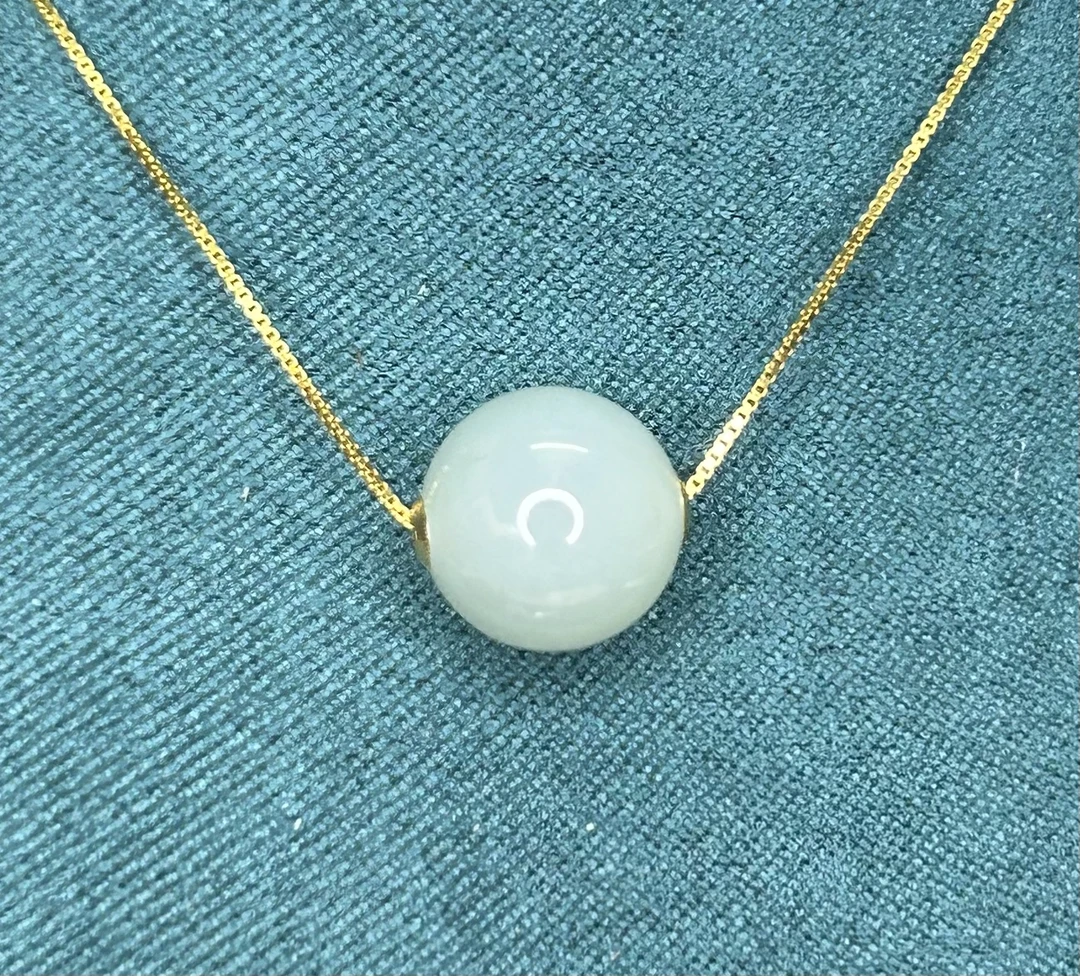 雷鹿～天然和田玉18K吊坠273