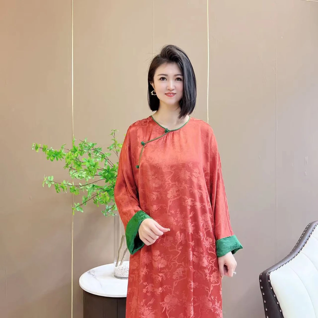 满满出品『蝶舞花香国风衫』23260国风穿搭新中式中国风提花圆领