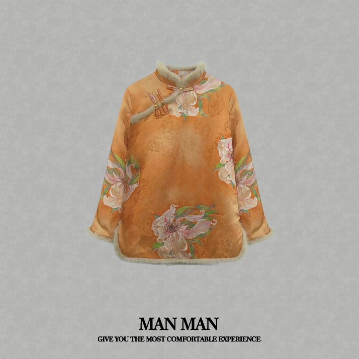 『花清舞』满满出品-貂毛国风衫24424重工气质舒适保暖百搭