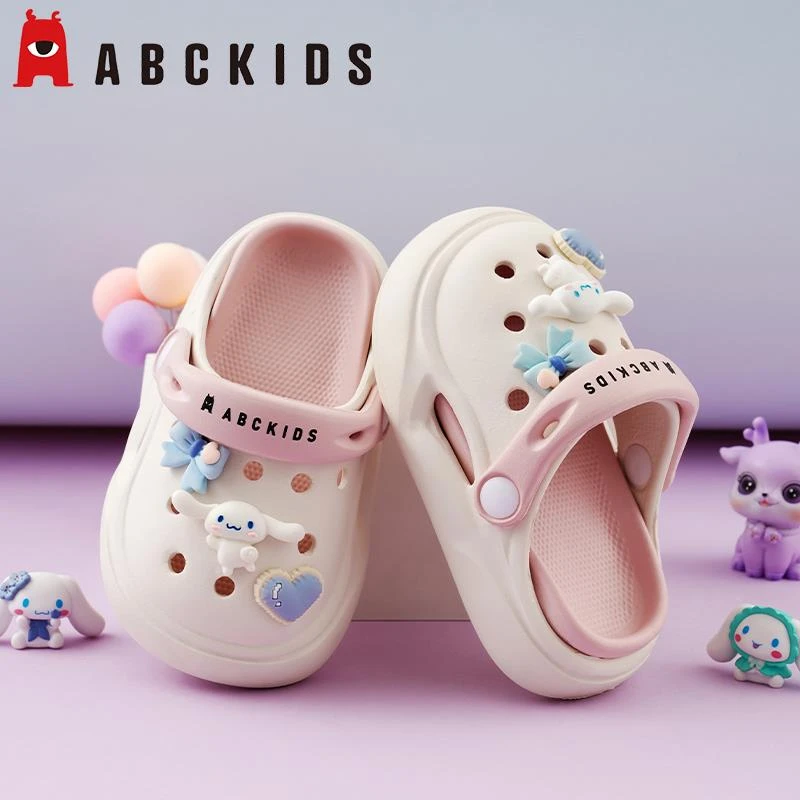 Abckids儿童洞洞鞋女童夏季防滑外出凉拖可爱女孩新款软底沙滩鞋