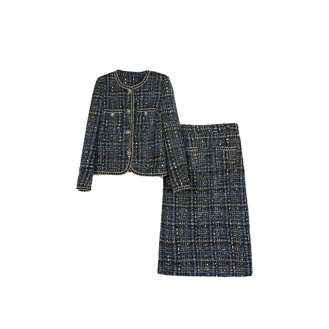 【千变孔雀】春夏季名媛法式长款小香风外套