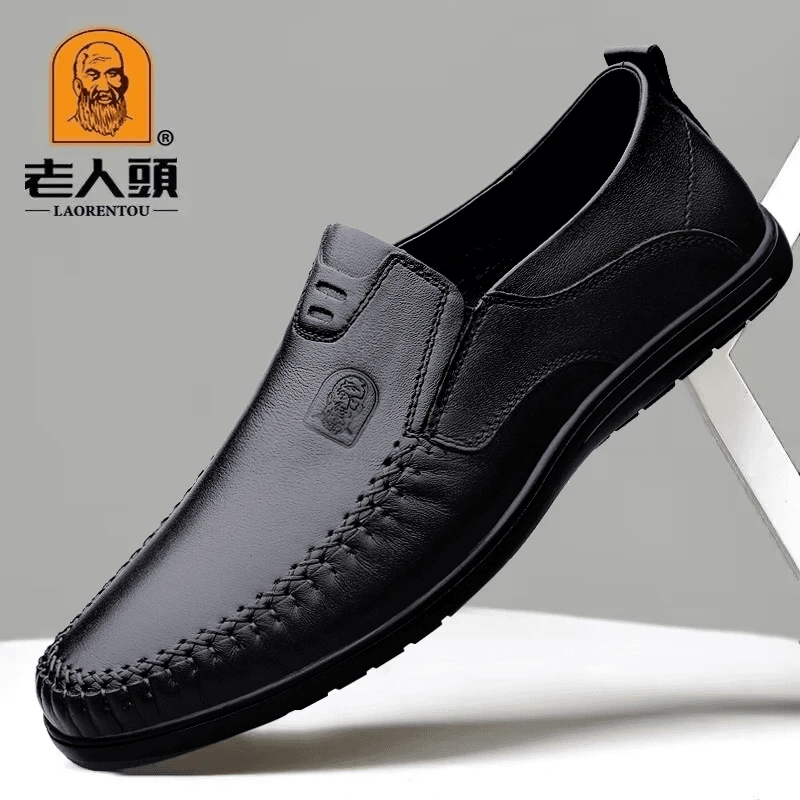 老人头男士正品百搭透气软底春季软面防滑韩版商务爸爸鞋男休闲鞋