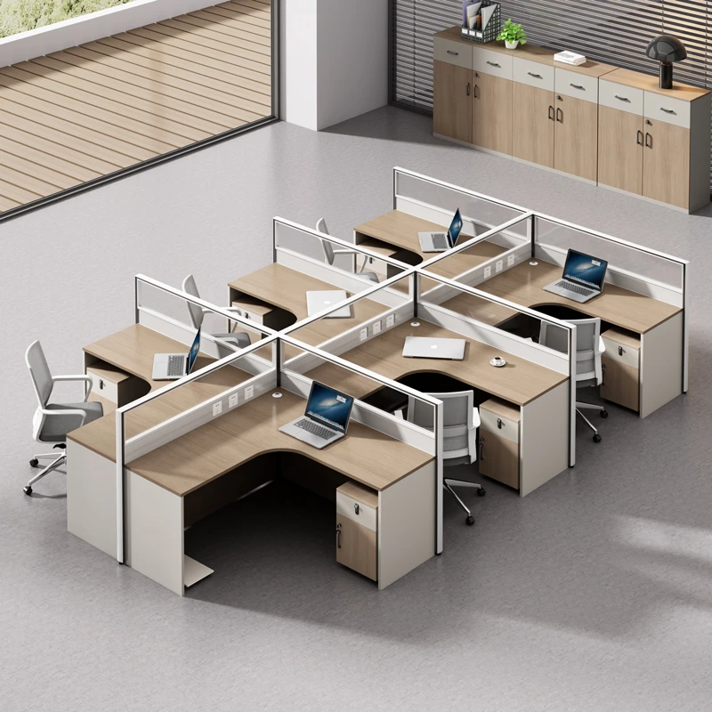 职员办公桌椅组合办公室工位电脑桌四六人位家具现代简约屏风卡座