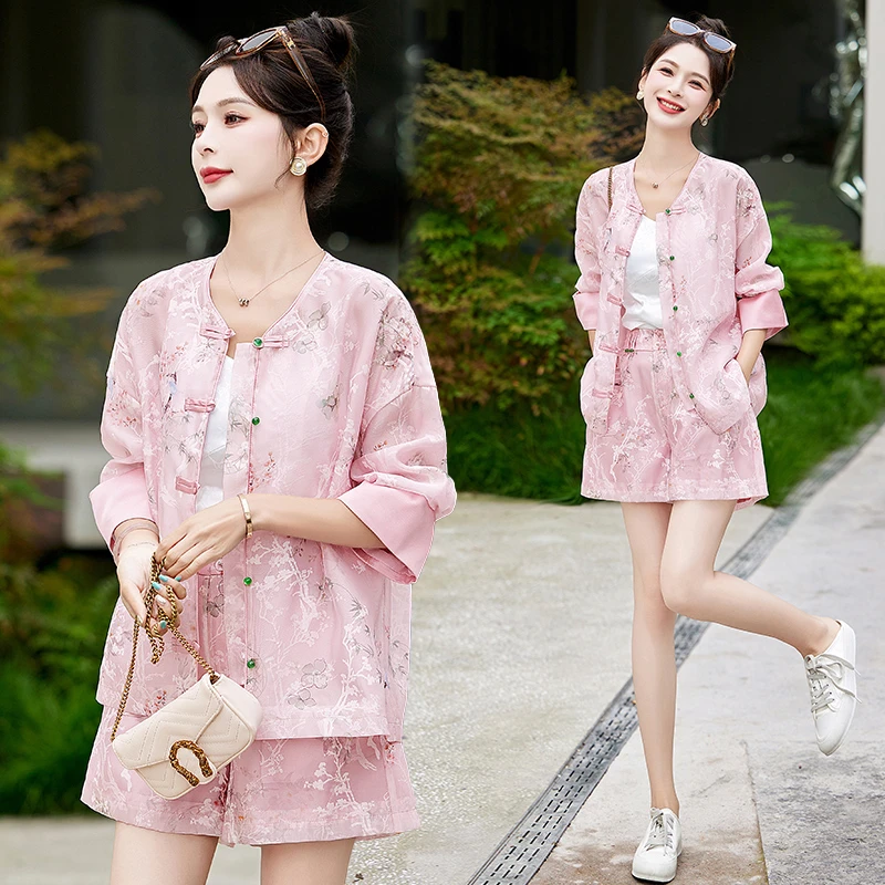 新中式国风刺绣时尚套装女2025夏装爆款复古减龄气质休闲两件套潮
