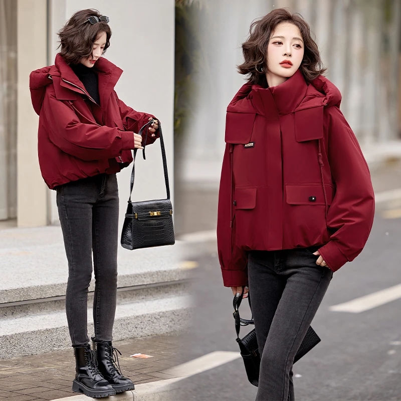 欧货洋气爆款冲锋衣羽绒服女2024冬季休闲宽松工装防风派克服外套