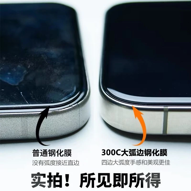 适用苹果300C大弧边防窥膜iPhone17/16pro防尘13/12/11膜15/14pro