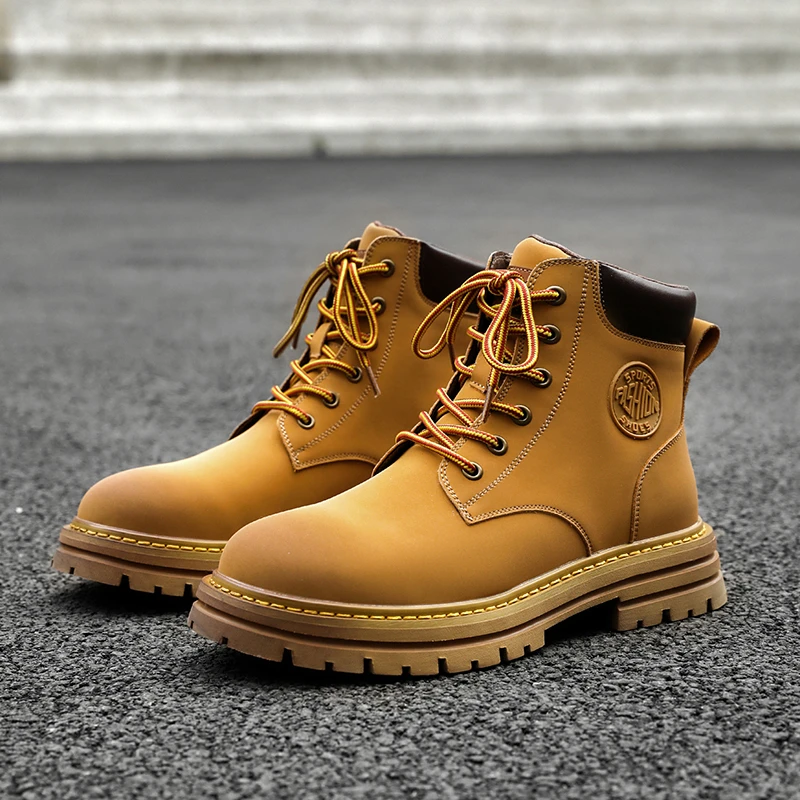 软牛皮秋季工装中帮复古英伦马丁靴2024年秋季爆款情侣登山鞋男生