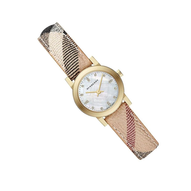 【预售】burberry/博柏利格纹表带时尚小圆表女士手表BU9226