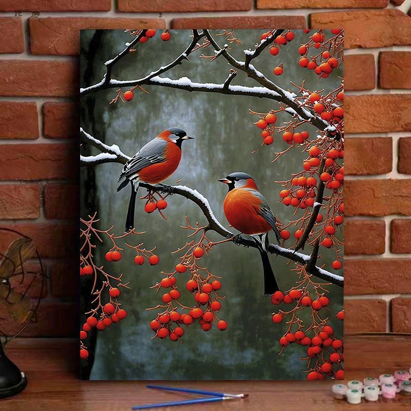 喜上枝头中国风数字油画diy填色高级感涂色填充画装饰手工DIY礼物