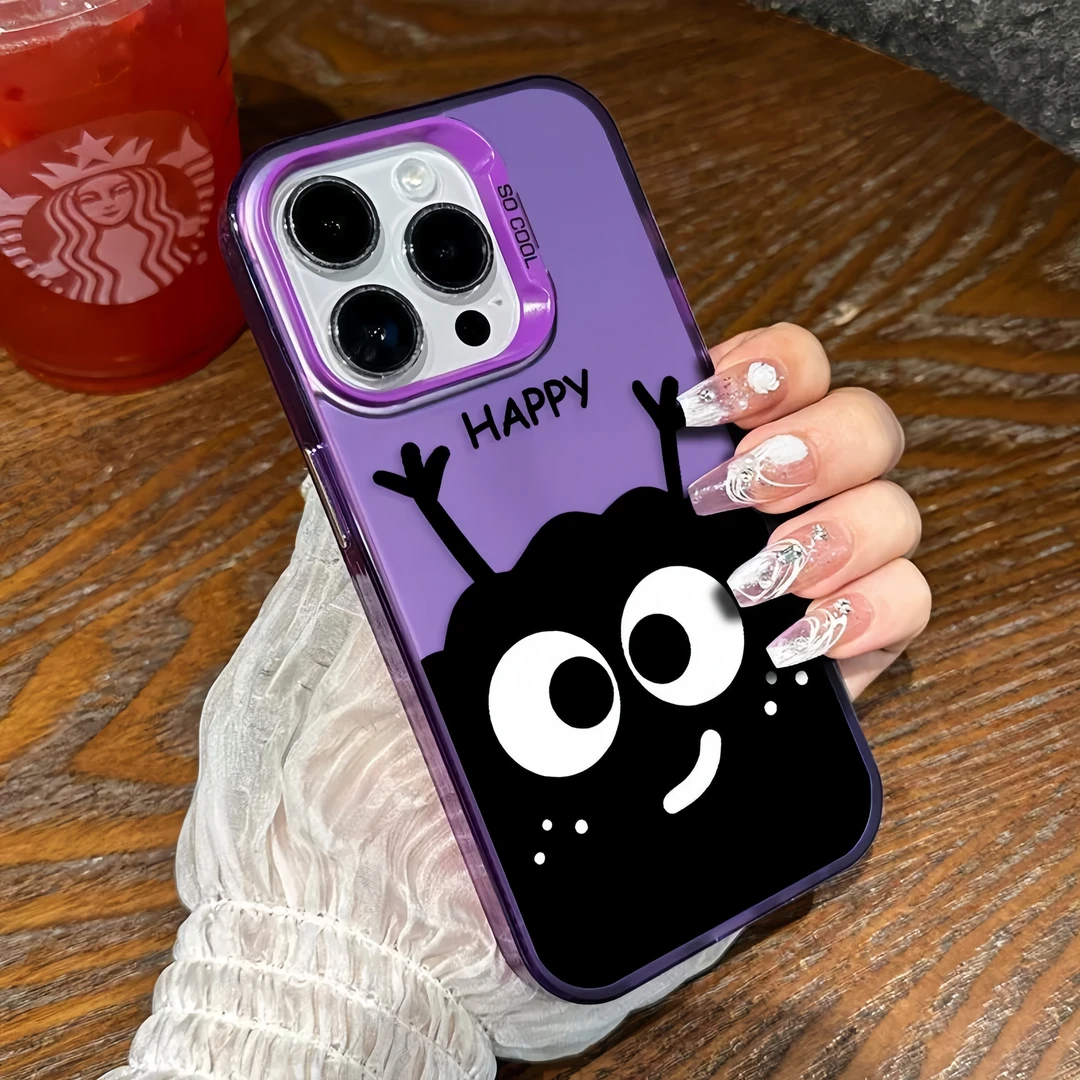 可爱小煤球适用于苹果15promax手机壳14创意13/12防摔11卡通7/8P