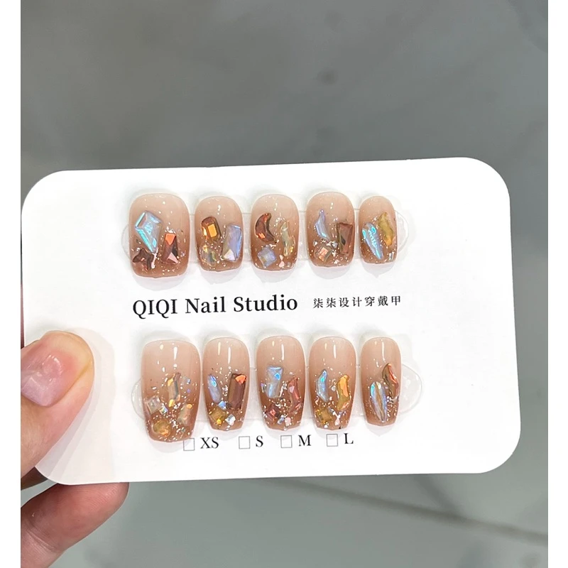 美拉德钻-柒柒穿黛-纯手工美甲