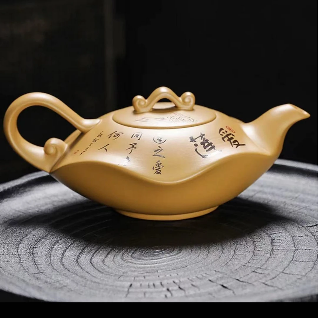 紫砂段泥水云间爱莲说壶-350毫升