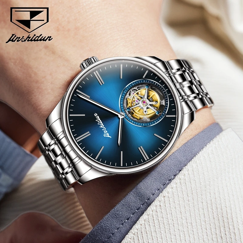 金仕盾品牌镂空男士机械表真陀飞轮星空手表男款正品官方高档腕表