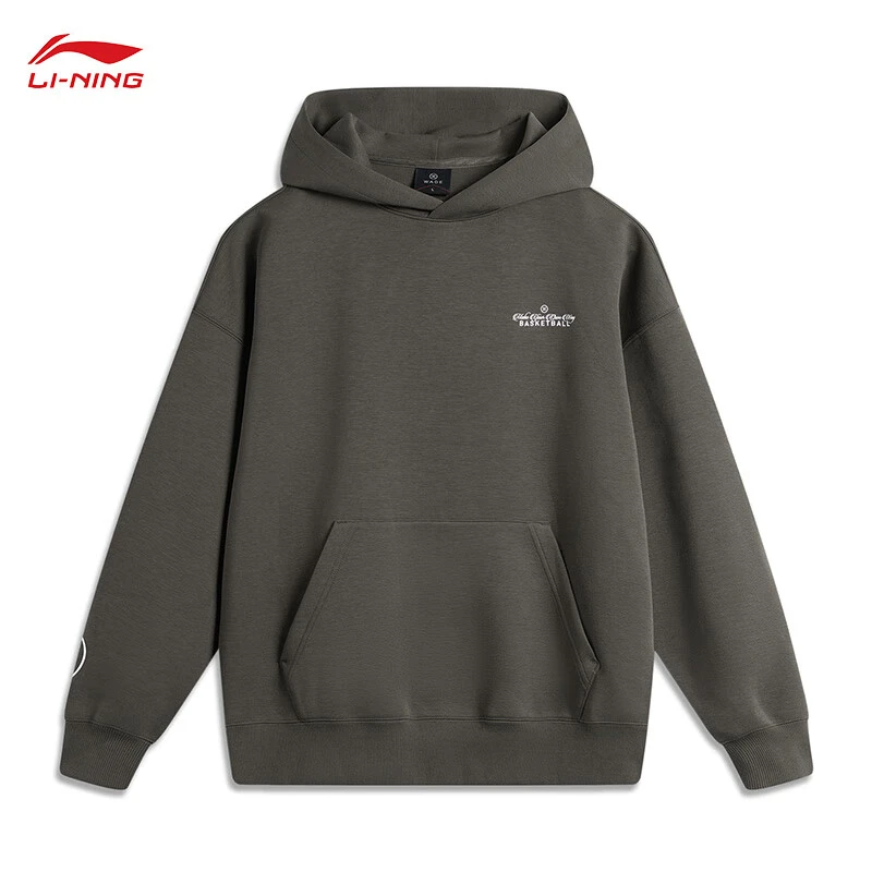 李宁韦德连帽卫衣男宽松版2024冬季潮流运动服情侣外套AWDU291