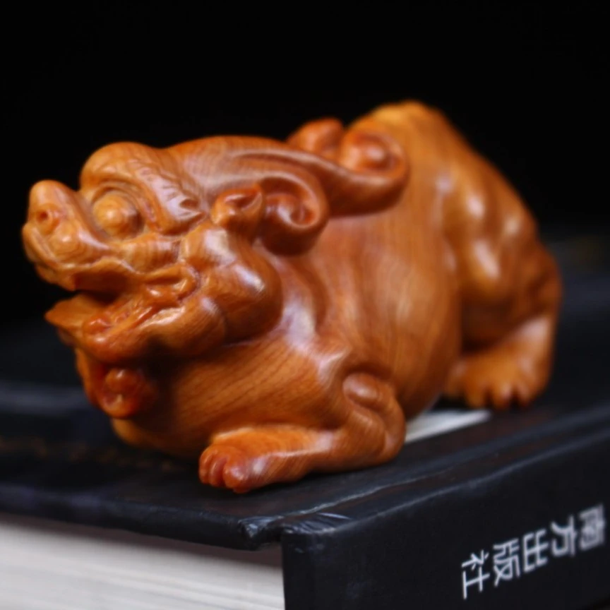 太行崖柏陈化料貔貅手把摆件文玩饰品木雕刻摆件手把件实木雕刻