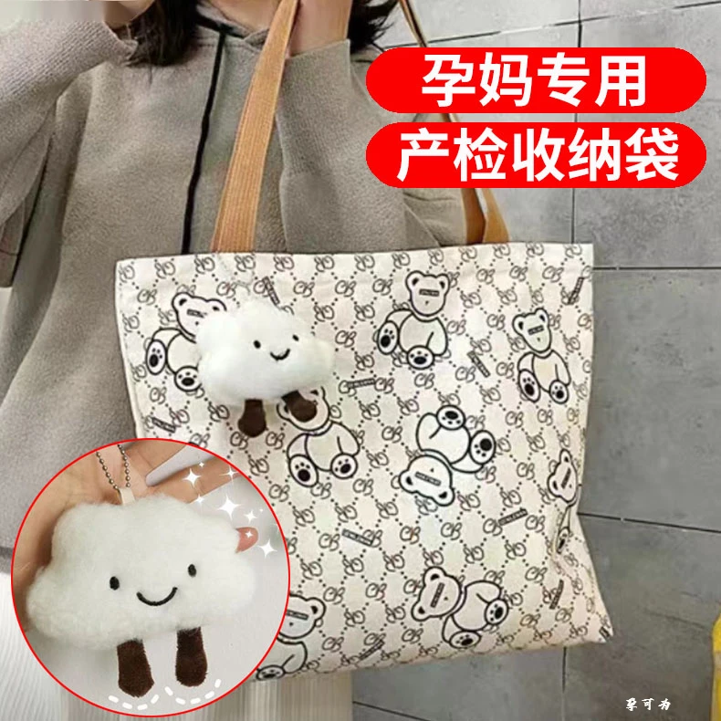 孕期产检包单肩手提包大容量妈咪包孕妈妈怀孕产检档案适配产检册