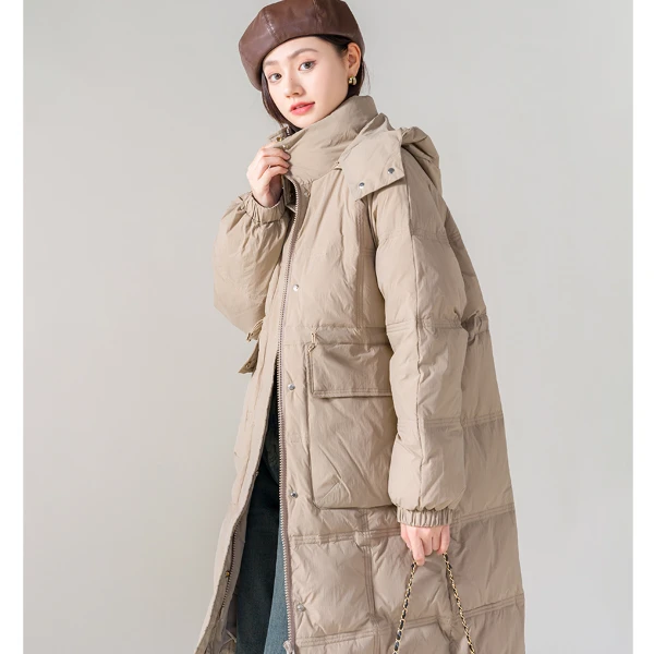 ENJOY'ME长款收腰长款羽绒服90白鸭绒300克 155593779