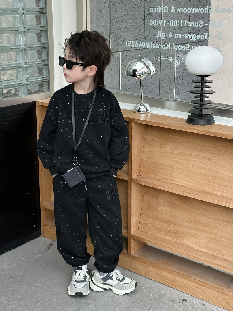 满天星男女童卫衣套装春秋新款洋气韩版中大童运动休闲时尚两件套