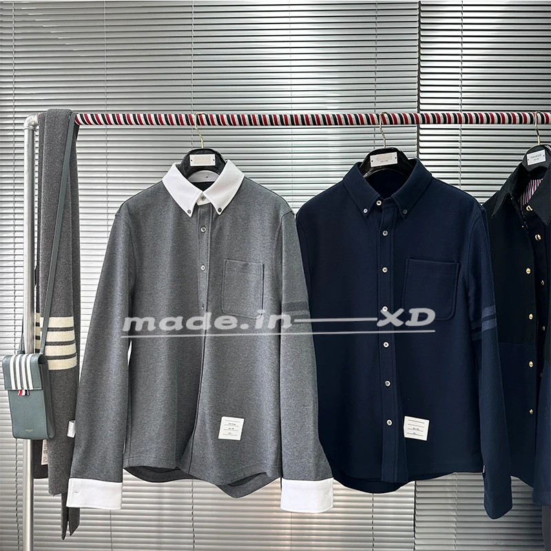 24FW春秋四杠斜纹衬衫休闲宽松夹克外套简约百搭男女款