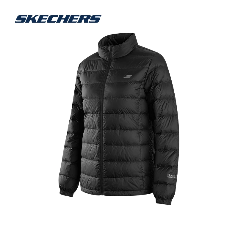SKECHERS斯凯奇女士轻盈立领保暖运动风梭织短款羽绒外套P322W061