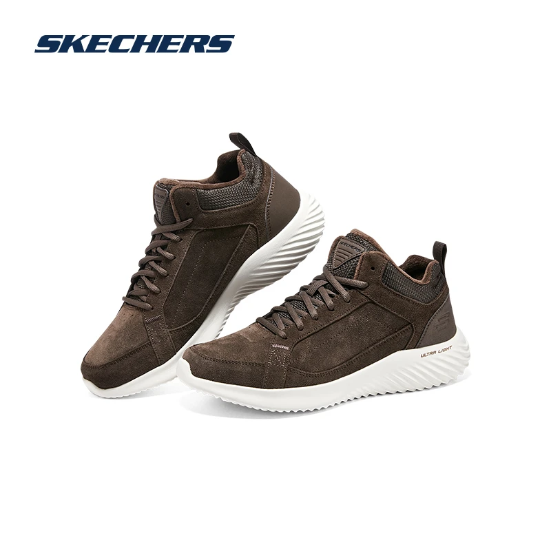 SKECHERS/斯凯奇男士秋冬户外保暖舒适加绒绑带中帮休闲靴232411