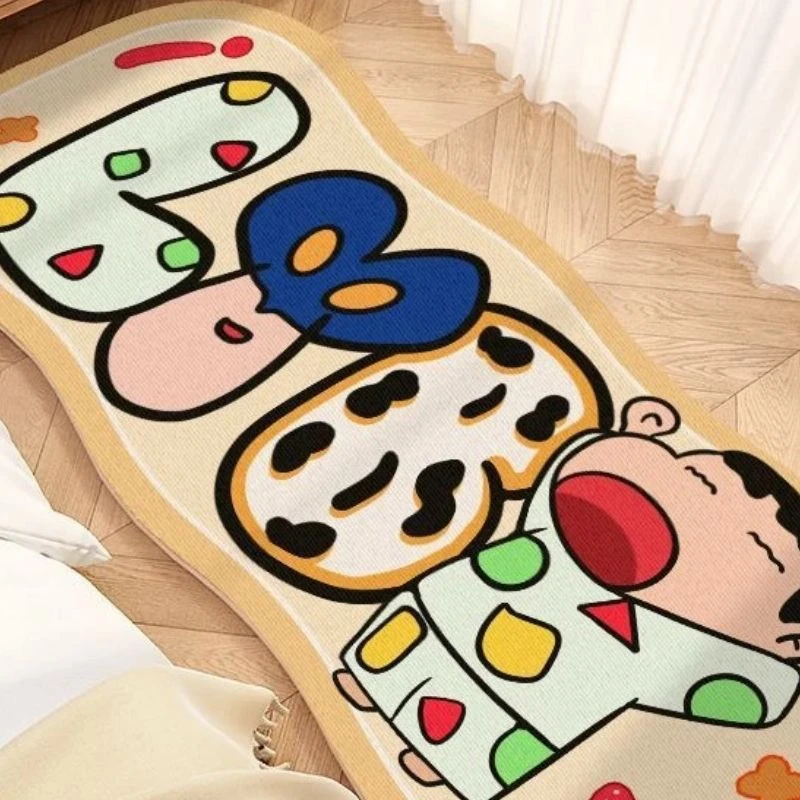 蜡笔小新水晶绒卧室床边毯家用客厅地毯飘窗毯镜前毯脚垫地垫地毯