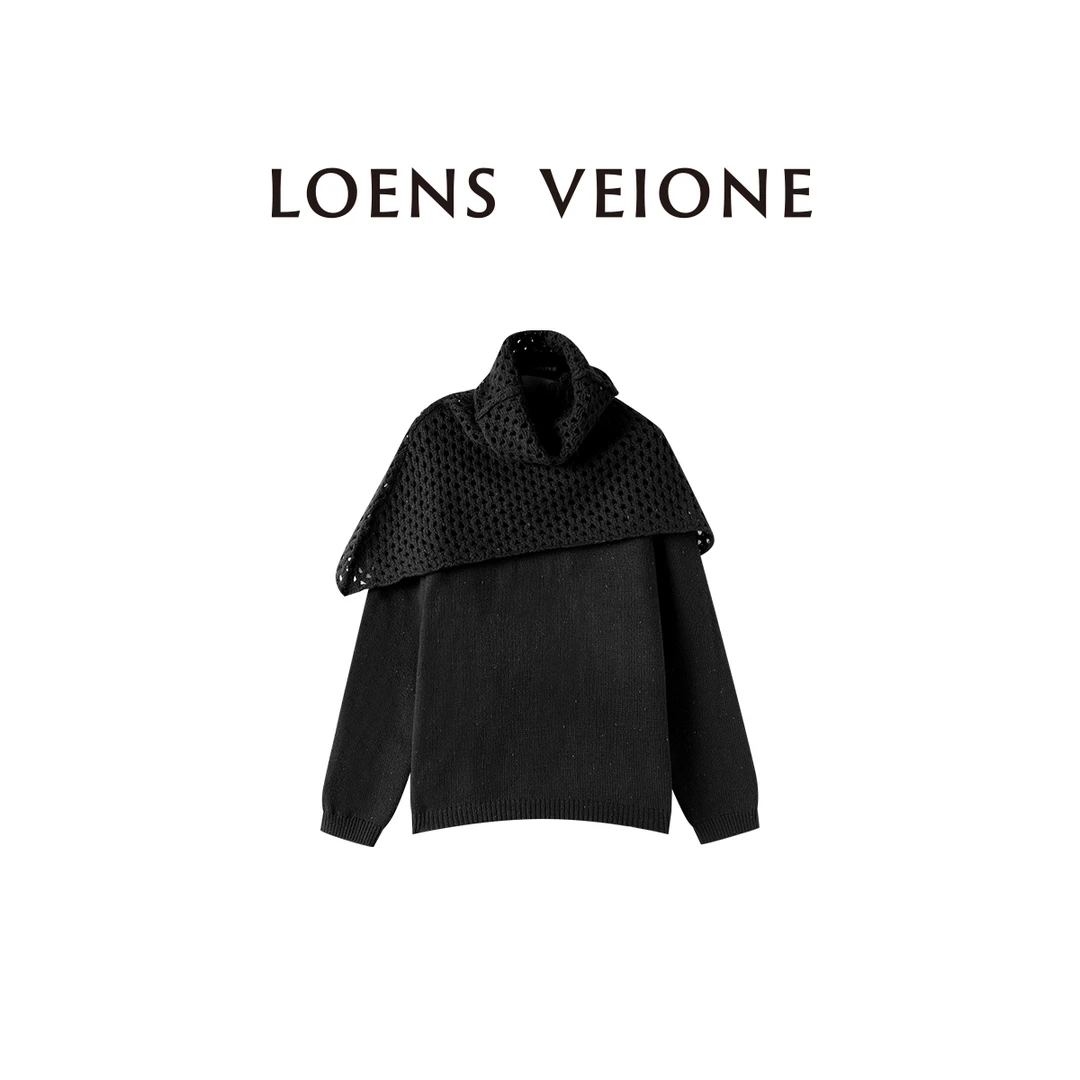 LOENS VEIONE/罗拉 澳洲100%绵羊毛围脖连件套衫24CVDA0483Y