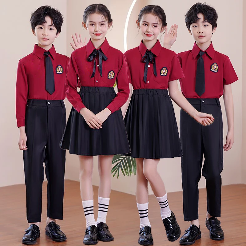 儿童礼服中小学生朗诵合唱演出服学院风男女童班服套