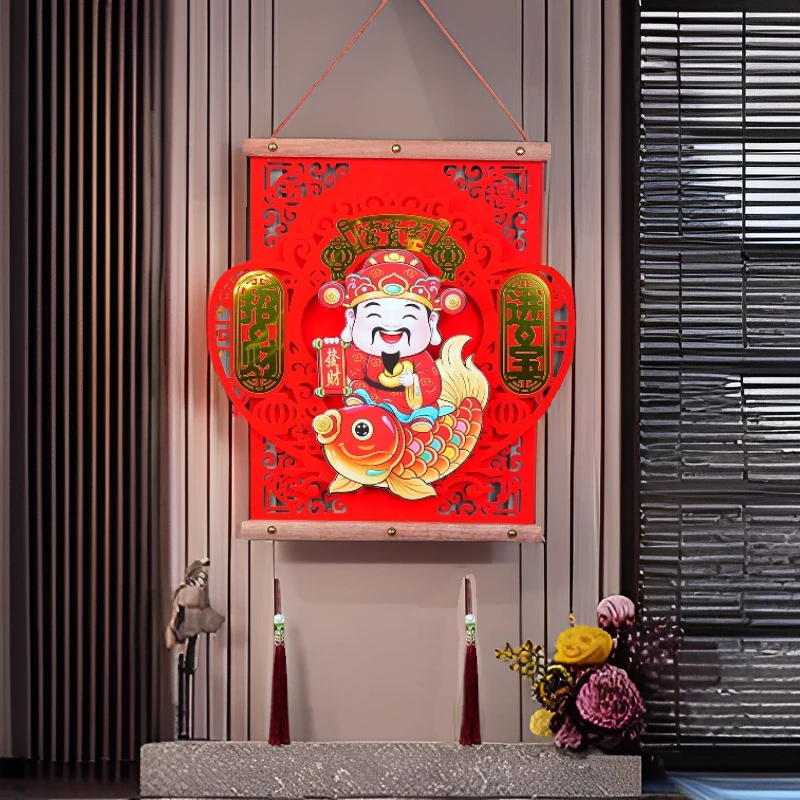 【毛毡财神】2025过新年福字中国结挂件蛇年新款客厅吊饰春节室内