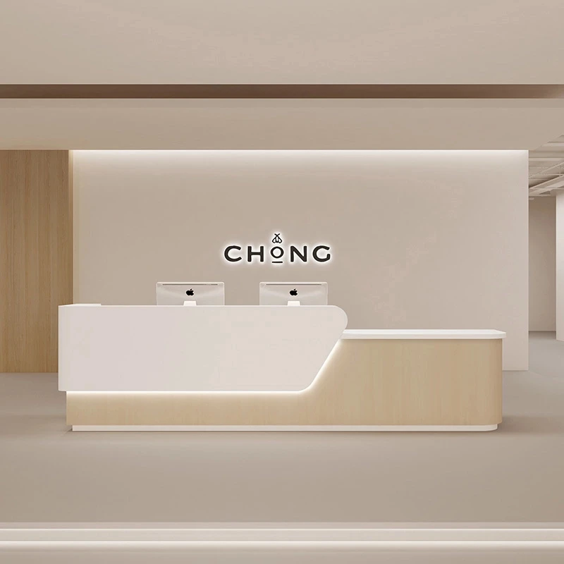 烤漆前台公司前台接待台简约现代培训机构咨询台美容院吧台收银台