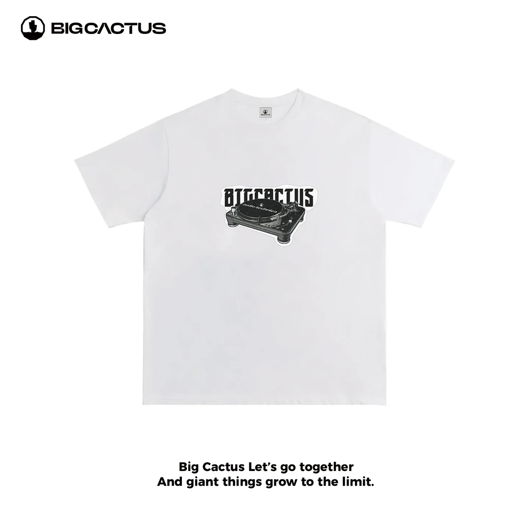 BC（audio）重磅纯棉小圆领宽松T恤潮牌新款高级感短袖情侣夏季