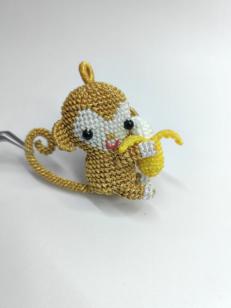 定制款纯手工编制小猴子（玉线➕蜡线）可做包挂，钥匙挂，等自由搭配