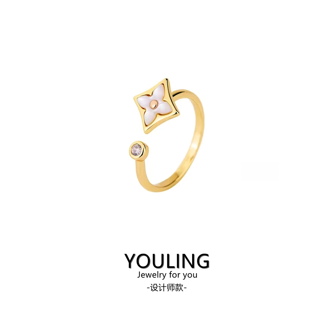 【水贝店直发】YOULING/柚琳 老花戒指开口可调节戒指