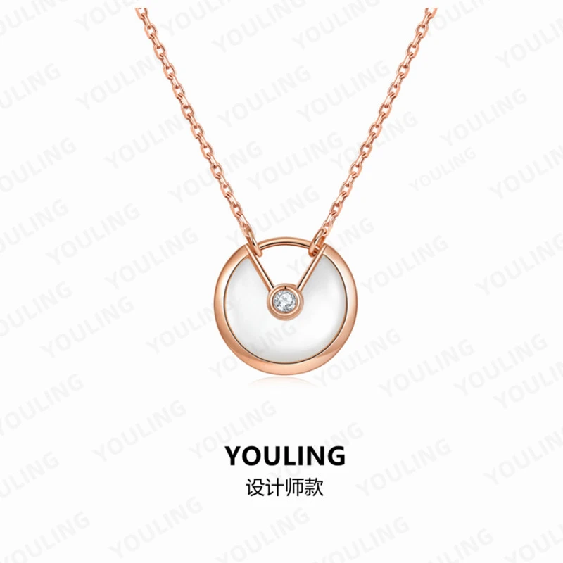 YOULING/柚琳 高版本护身符项链经典款镶钻极简风