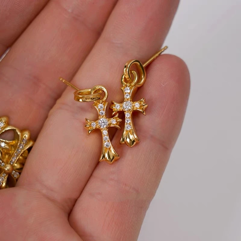 YOULING/柚琳   镶嵌十字架耳坠 L175